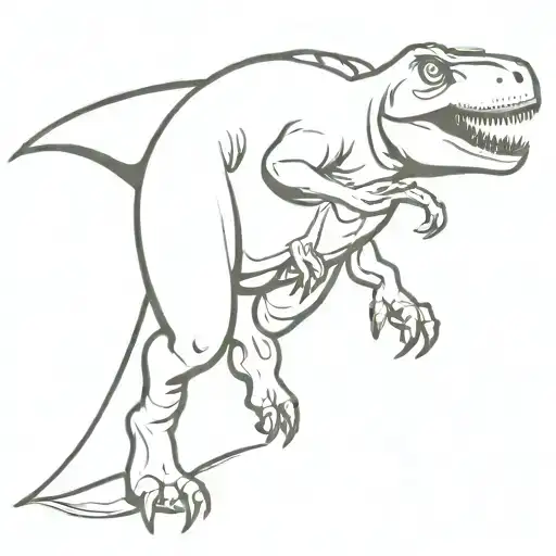 Cartoon T Rex Chasing A Ladybug