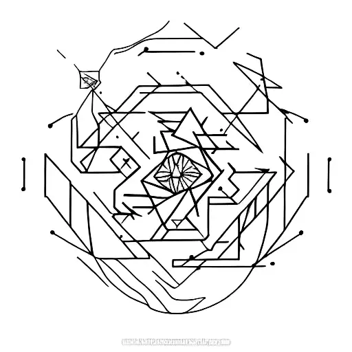 Siabstract Cactus With Geometric Shapes