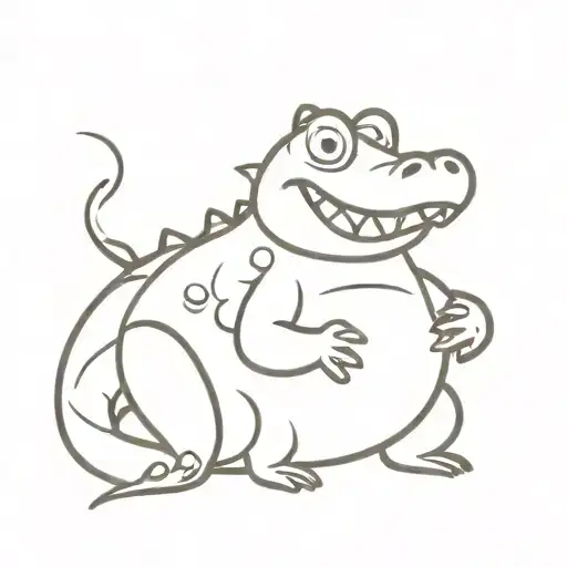 Fat Alligator Cartoon Cute