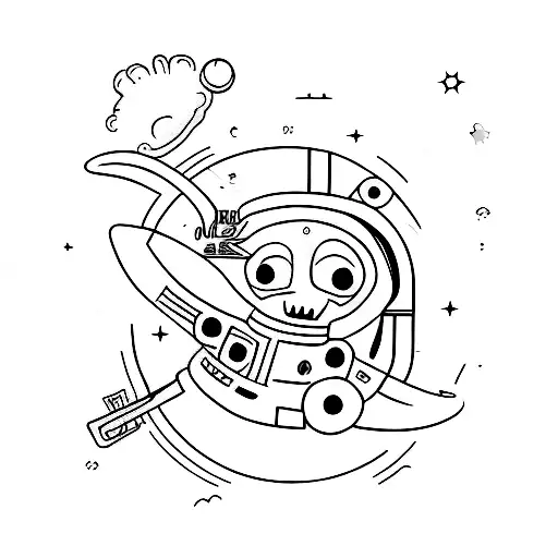 Space Realted Forearm Black And White