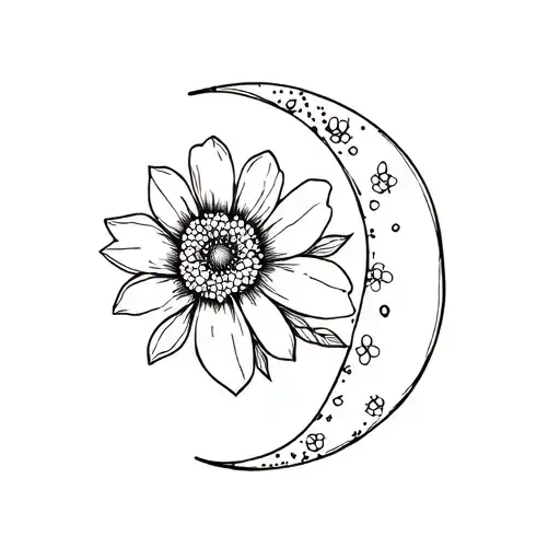 Fineline Flower And Moon Made