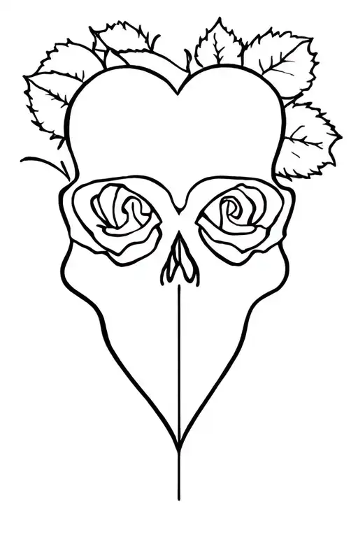 Skull Rose Heart