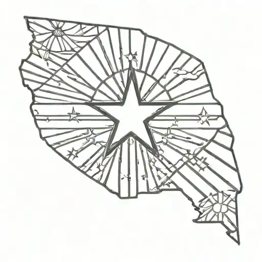 Arizona State Flag And Outline