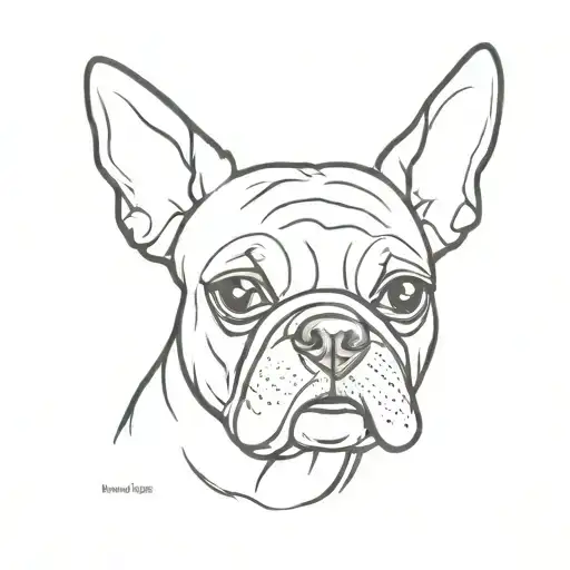 Song Lyrics In The Outline Of A Boston Terrier Dog