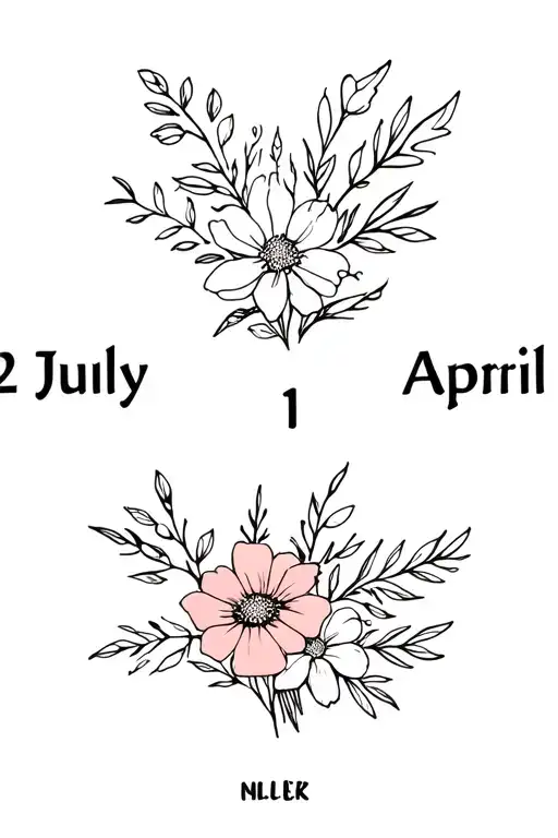 2 July And 1 April Birth Month Flowers In A Bouquet