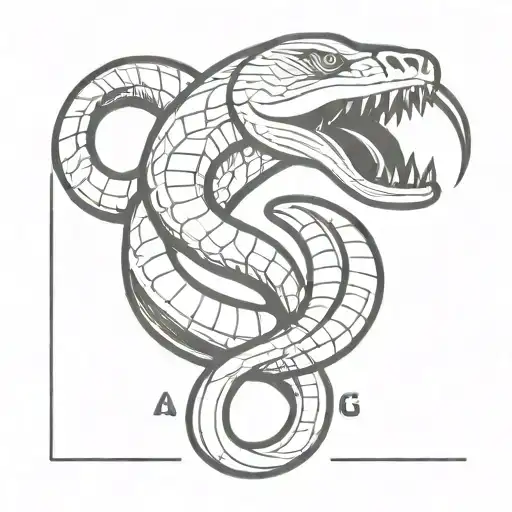A Boxing Gym Logo With A Fierce Black Mamba Snake As The Mascot