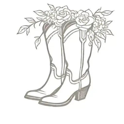Cowboy Boot Filled With Flowers