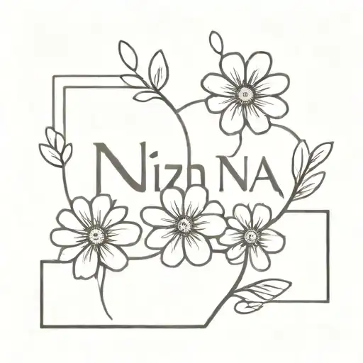 Elegant Large Wordspelling Puzina With Small Daisy Flower