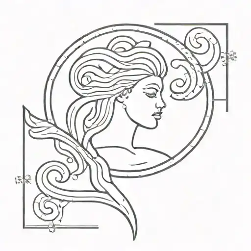 Aquarius Zodiac Sign With Ornaments Background Hd Details