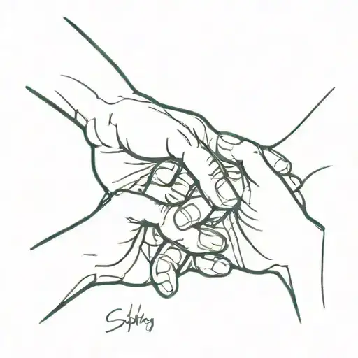 Son And Father Holding Hands