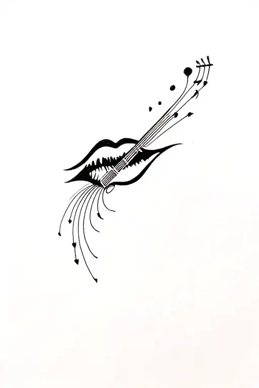 Kiss Mark With Guitar Strings