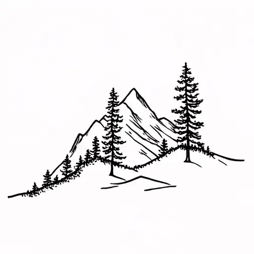 Austrian Alps With Pine Tree