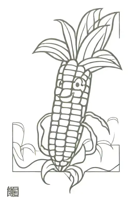 Corn Cartoon Character