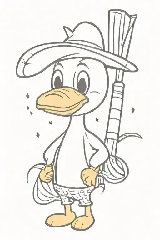 Corn Cartoon Character With Waders On And Duck Calls Around Neck