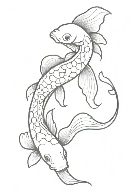 Koi Fish Swimming Gracefully