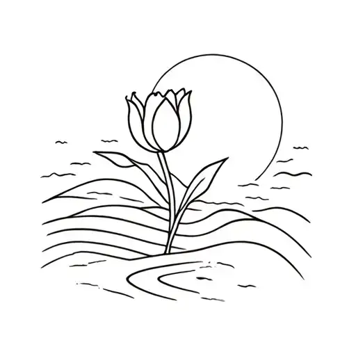 Tulip Waves Sun With River