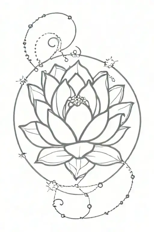 Lotus Flower And Cancer Zodiac Sign Constellation