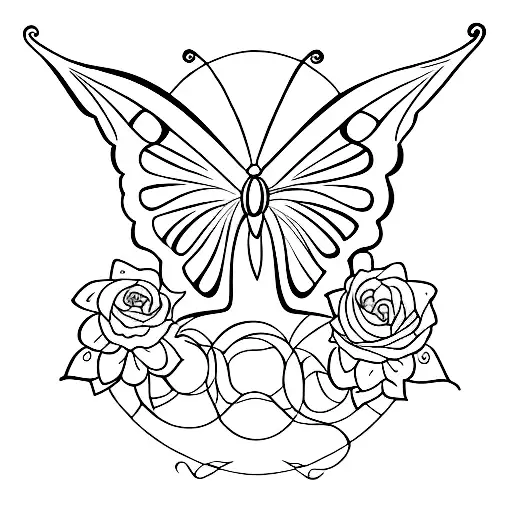 Virgo Symbol With Butterfly