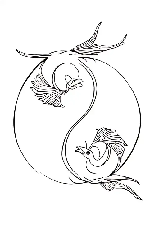 Bird And Fish Ying Yang
