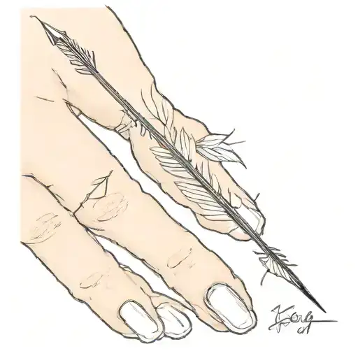 Arrow Tattoo On The Finger