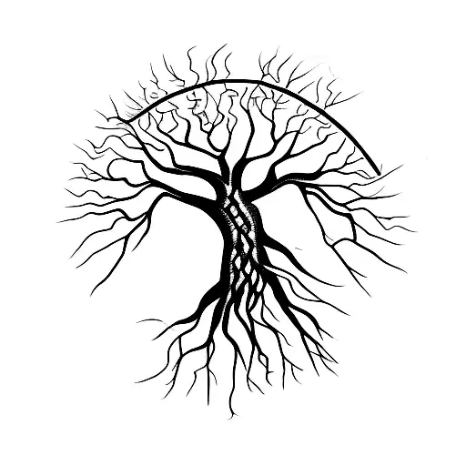 Tree Of Life Roots In Shape Of African Continent