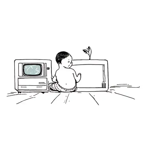 A Baby Watching Tv