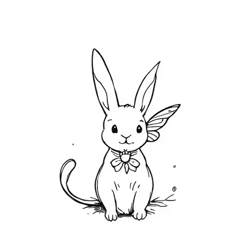 Cute Little Rabbit With Fairy's Wings