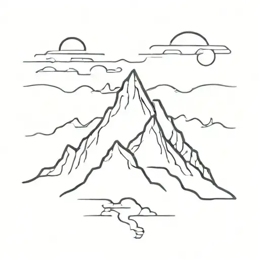 Mountain Outline Tattoo Design