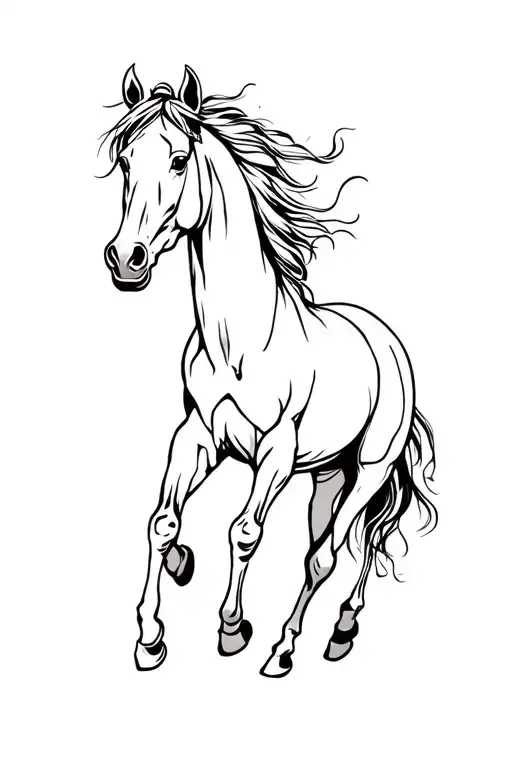 Horse Running Freely