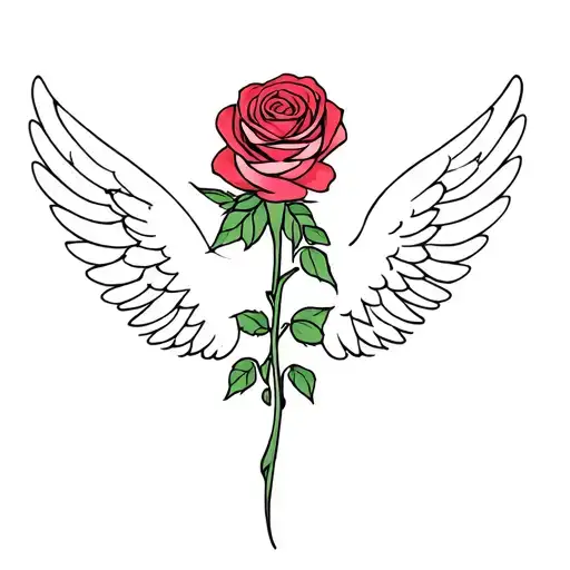 Rose With Angel Wings Spread