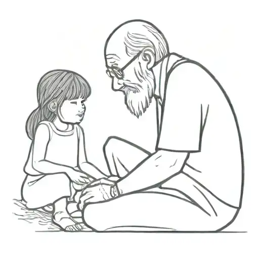 An Old Man And A Little Girl