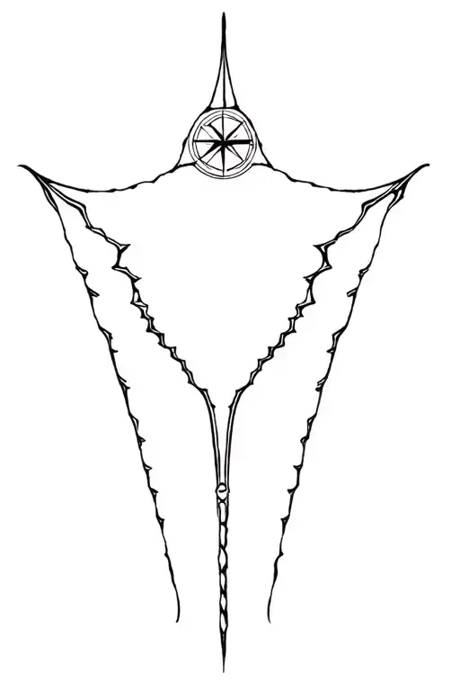 Manta Ray & Compass Rose