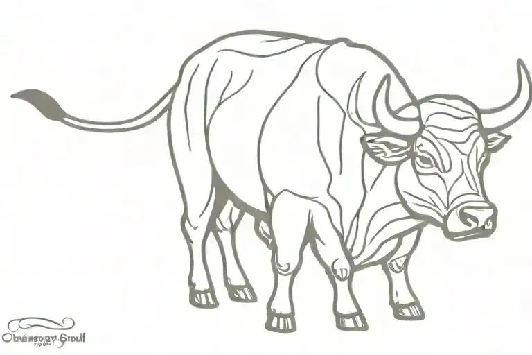 Charging Bull Cuts Of Beef Overlay