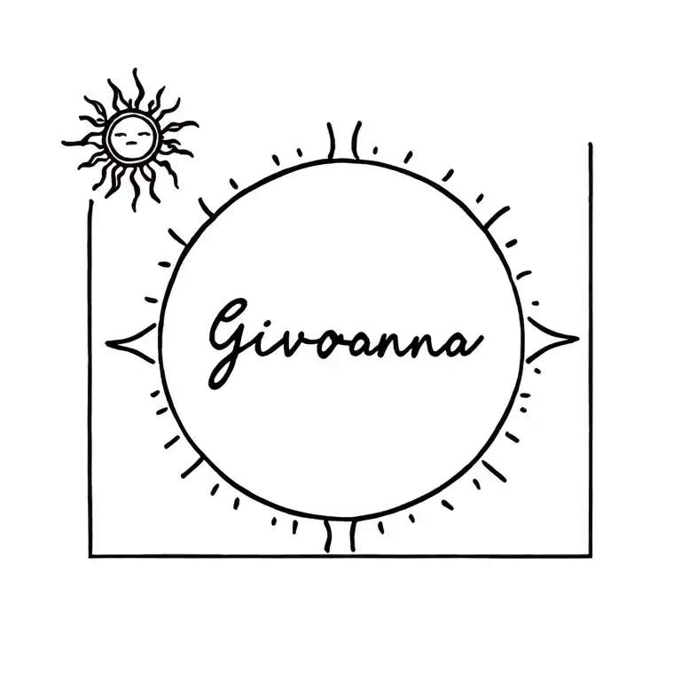 Giovana Name With A Sun In The Middle