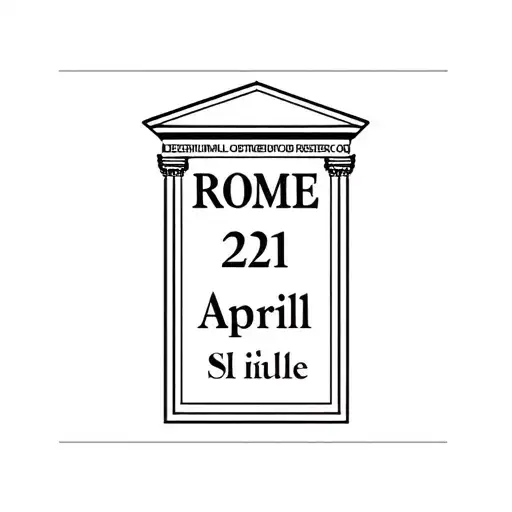 Aesthetic Postmark With Some Sumbol That Representa Rome And The Date Aprile 21 In Latin