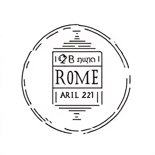 Aesthetic Postmark With Some Symbol That Represents Rome And The Date Aprile 21 In Latin