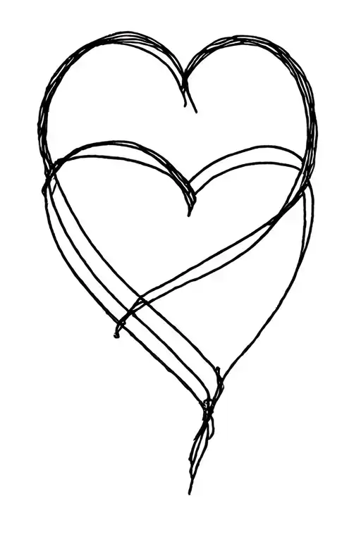 Heart Made With Thread Forming The Shape