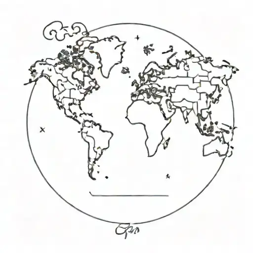 A Simple World Map Outline With The Word Go In The Middle Of It