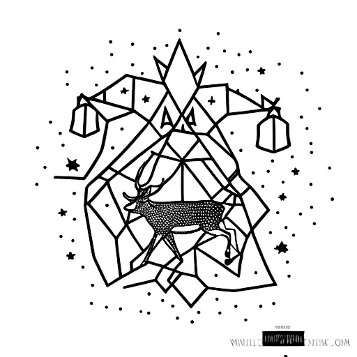 Deer With Stars And Square With Moon