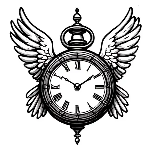 Clock With Angel Wings