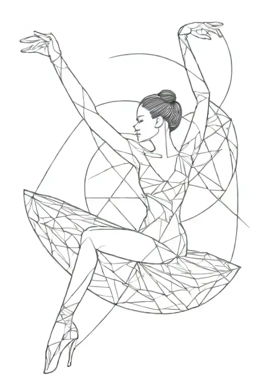 A Geometric Design Incorporating Elements Of Tate Mcrae's Music And Passion For Dance