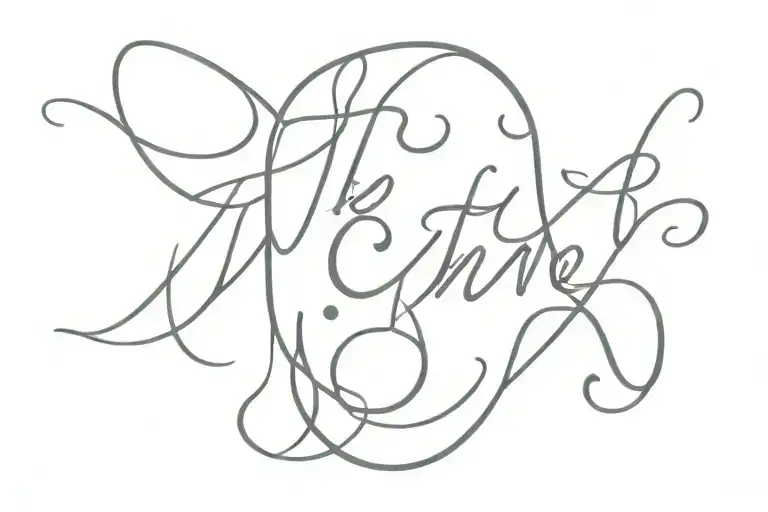 A Minimalist Tattoo Of The Words 'Tate Mcrae' In Elegant Script Font