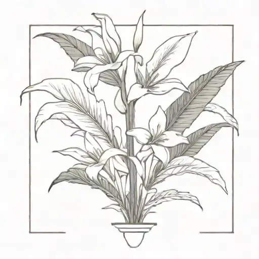 Banana Tree With Lillies Wrapping Cannabis Hidden