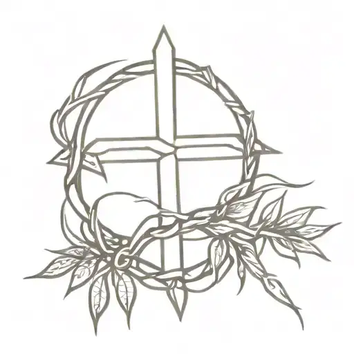 Cross With Crown Of Thorns