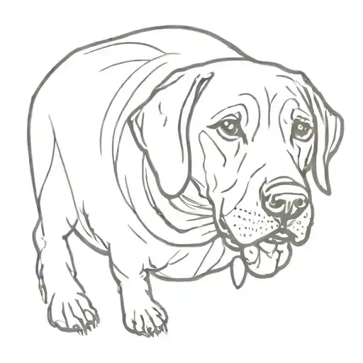 Black Lab Line Drawing