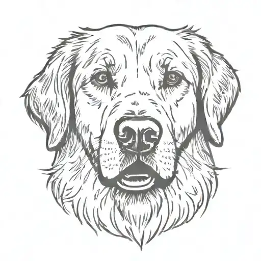 Golden Retriever Face Holding A Stone In His Mouth