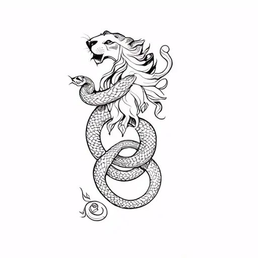 A Lion And A Snake