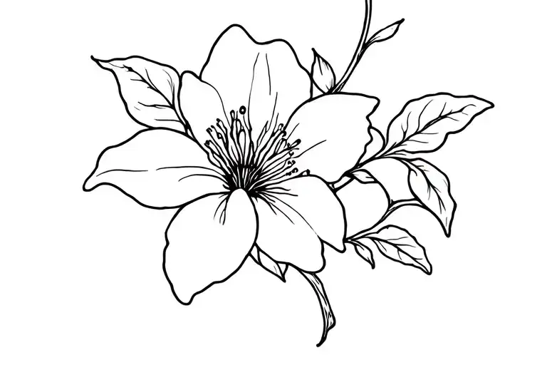 Clematis Flower With Soft Vine