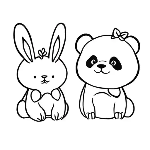 Bunny And Panda Teddy Bears