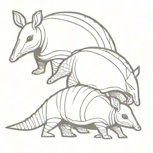 Common Armadillo Mother Daughter 4 Generation